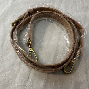 Crossbody Strap Tan Strap with Gold Hardware
